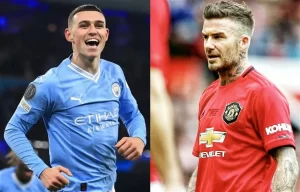 Adu Hebat David Beckham dan Phil Foden